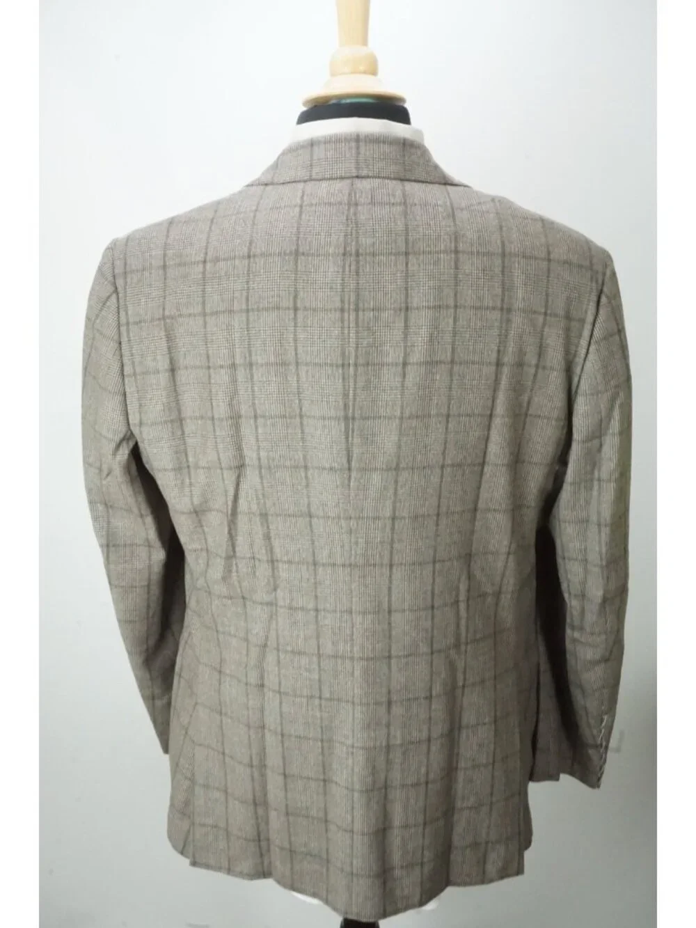 Caruso Gray Brown Plaid Flannel S110s Wool 2 Pc Suit Jacket Pant 42 US NEW
